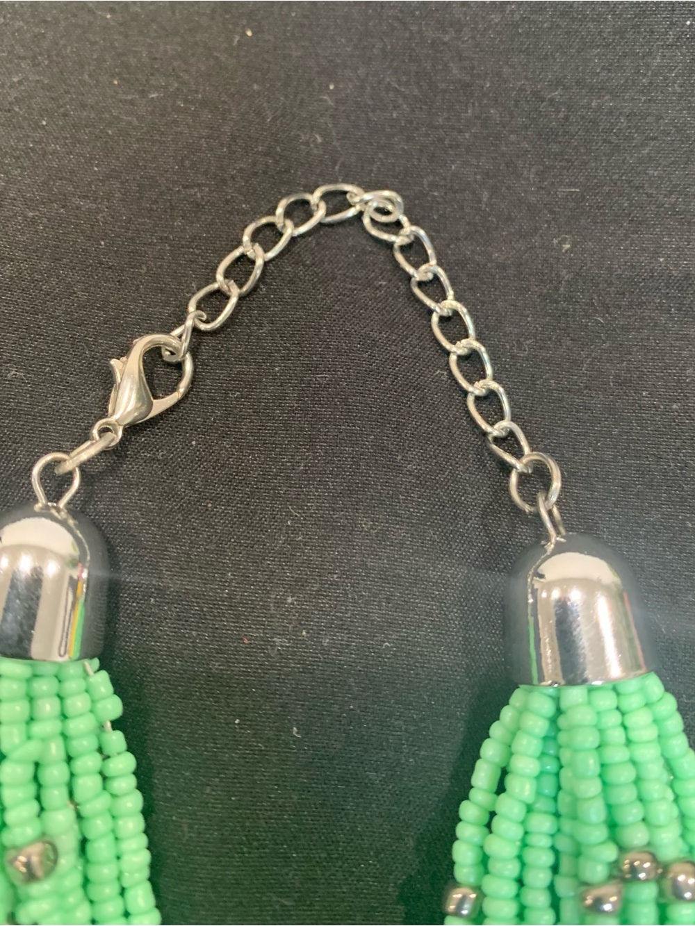 Green Beaded Multi-Strand Necklace and Earrings Set - Picture 2 of 5